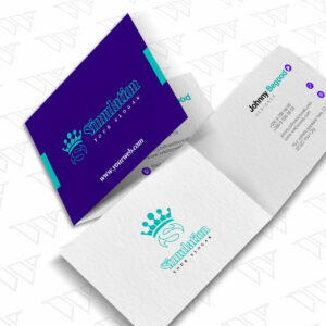 Visitenkarte Classic Klappbar Querformat Layout Beidseitig